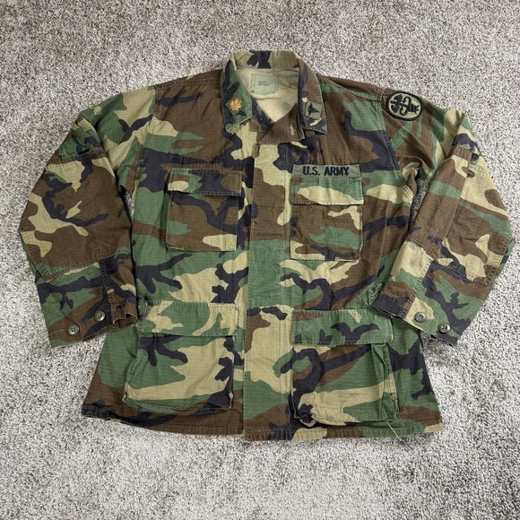 Other - Vintage US Army Jacket Mens Medium Regular Woodland Camo Military‎ Coat 80s